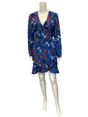 Intermix Silk Floral Print Wrap Dress Size: 6